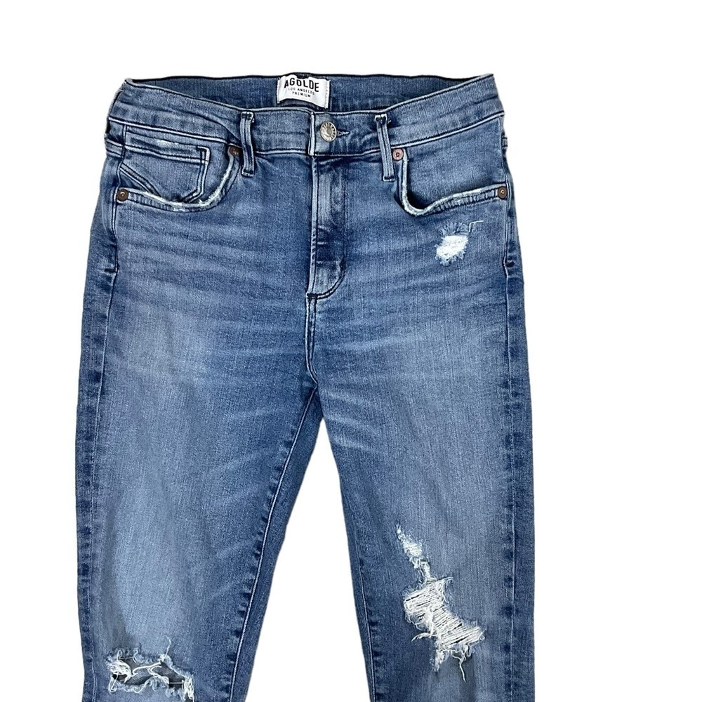 Agolde Sophie High Rise Skinny Crop distressed Jeans  27 Style A018-843 - Picture 5 of 11